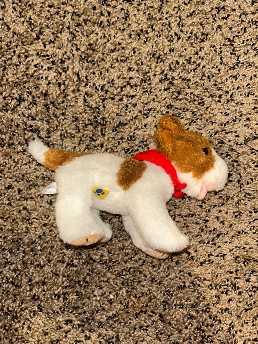 Build A Bear Plush Small Frys Puppy Dog Red Bandana Jack Russell  Animal 8" L